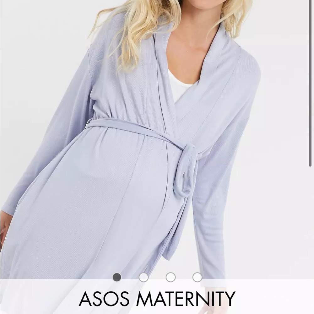 SET - ASOS DESIGN Maternity midi robe & Maternity pj pants w elastic waistband